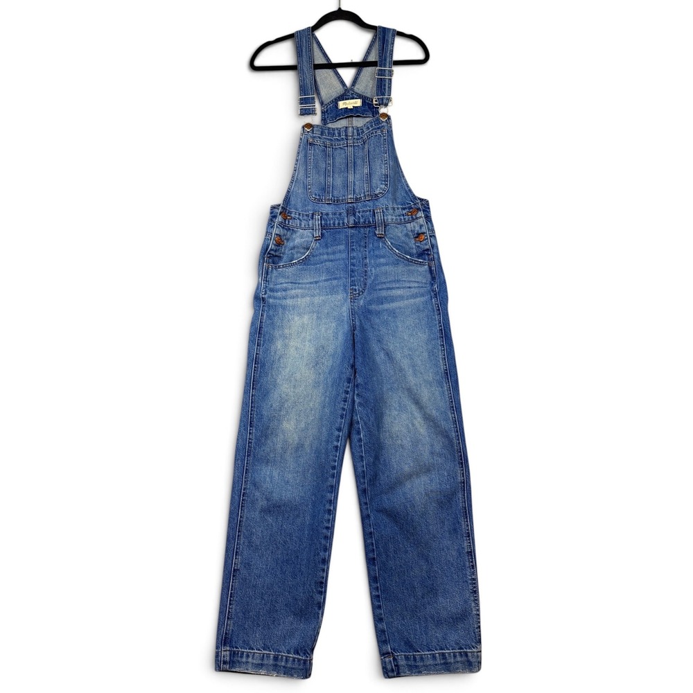 Madewell Womens Denim Overalls Size S Blue Wide Leg Cotton Jean Jumpsuit